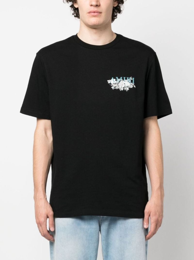 Black Logo Print Cotton T-shirt