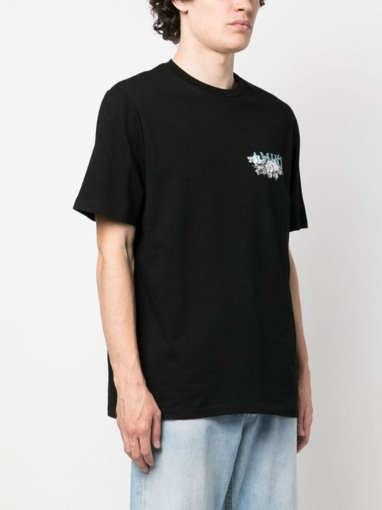 Black Logo Print Cotton T-shirt