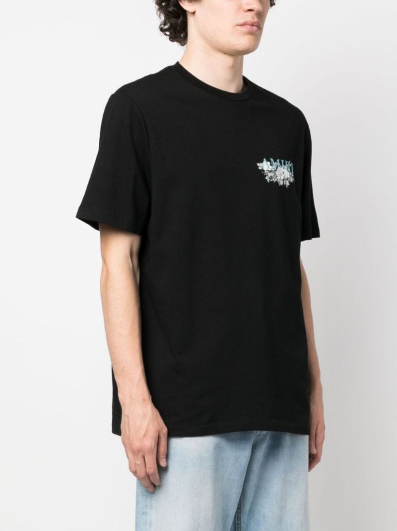 Black Logo Print Cotton T-shirt