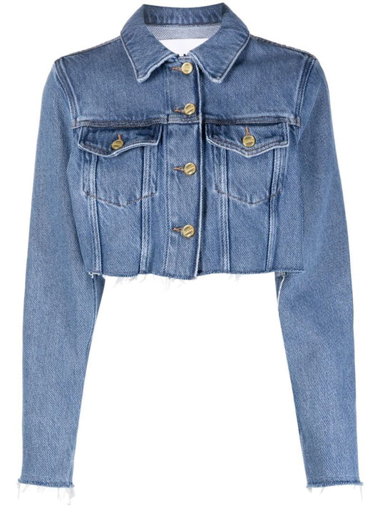Blue Cropped Denim Jacket