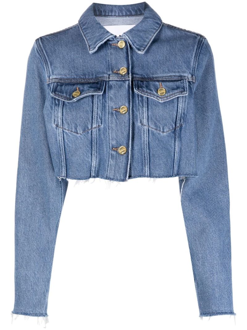 Blue Cropped Denim Jacket