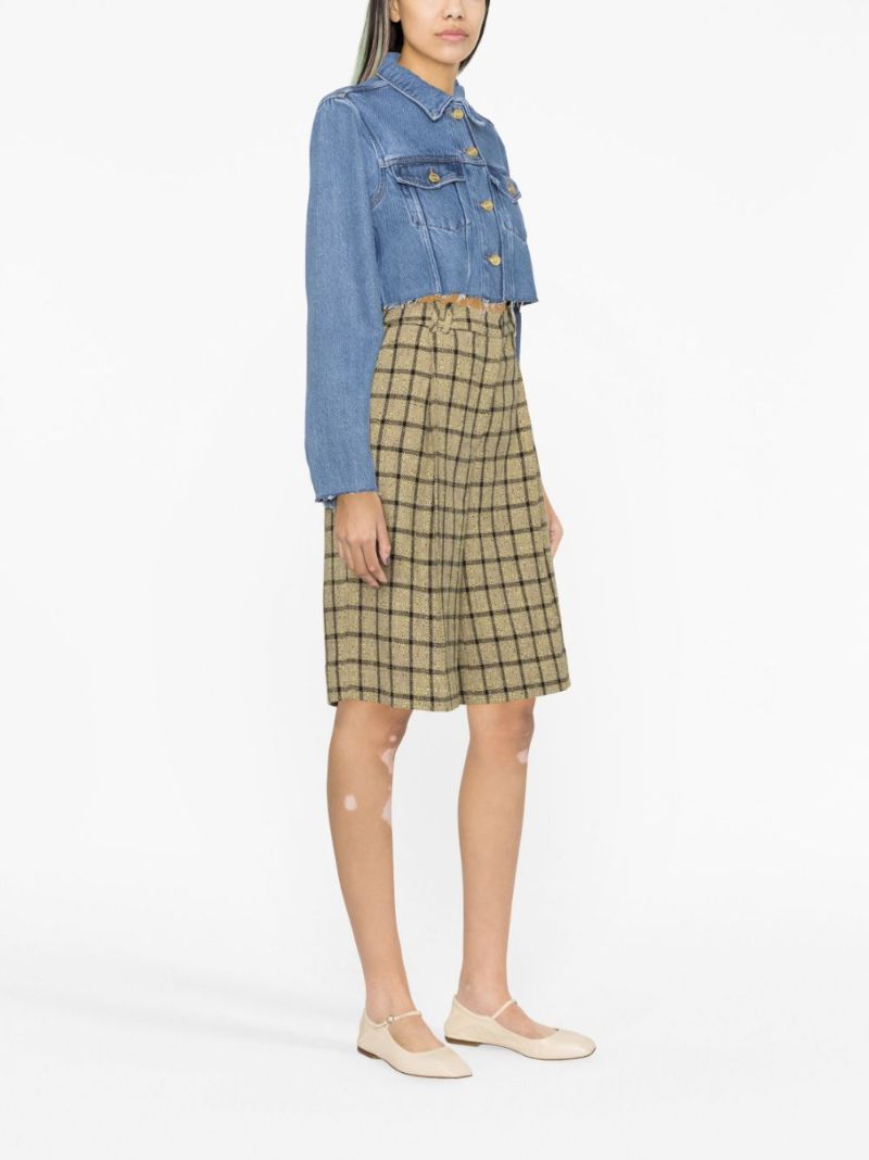 Blue Cropped Denim Jacket