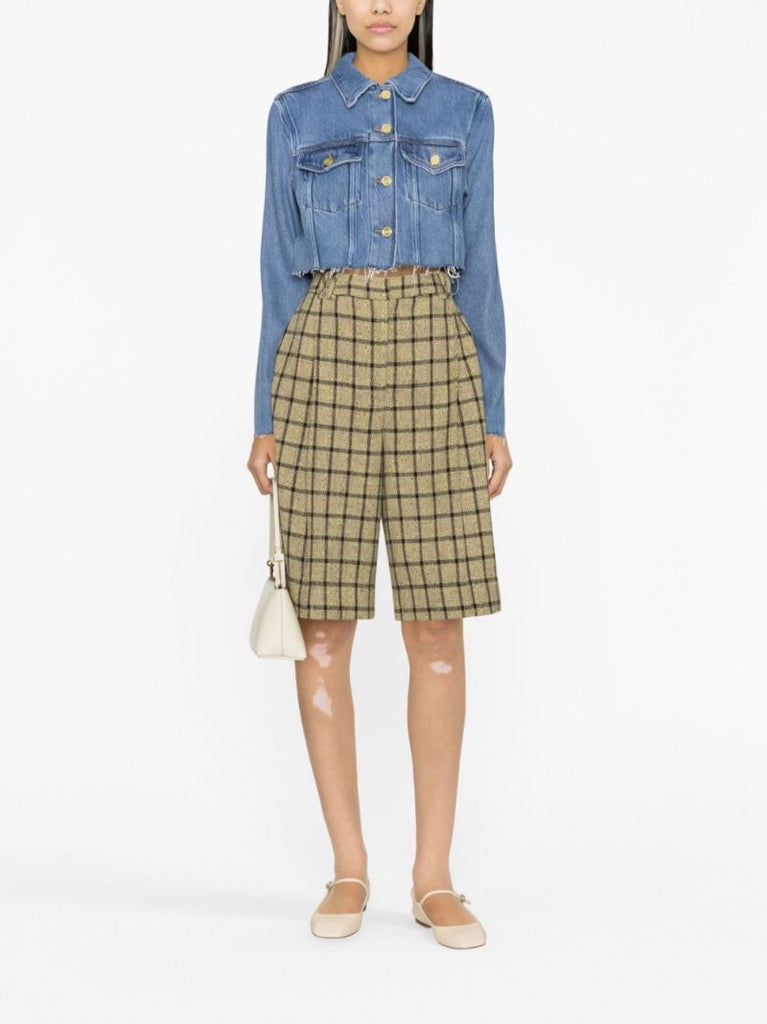 Blue Cropped Denim Jacket