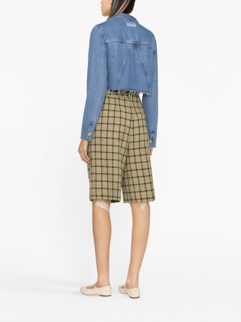 Blue Cropped Denim Jacket