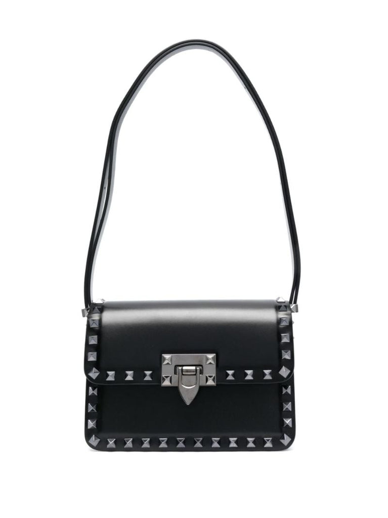 Black Rockstud23 Small Leather Shoulder Bag