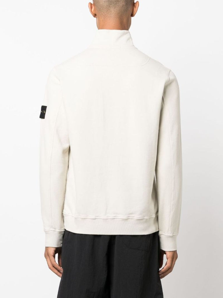 Neutral Half-zip Cotton Sweatshirt