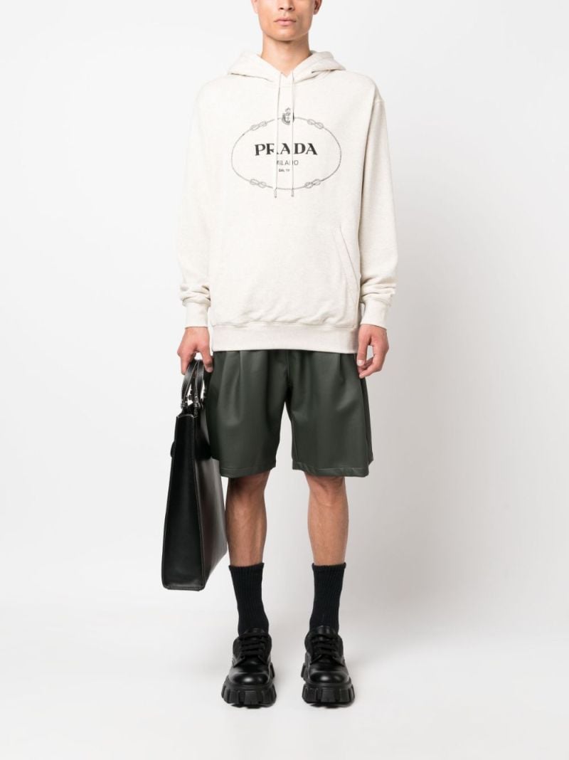 White Logo-print Cotton Hoodie
