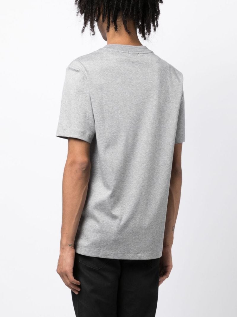 Grey Logo-patch Cotton T-shirt
