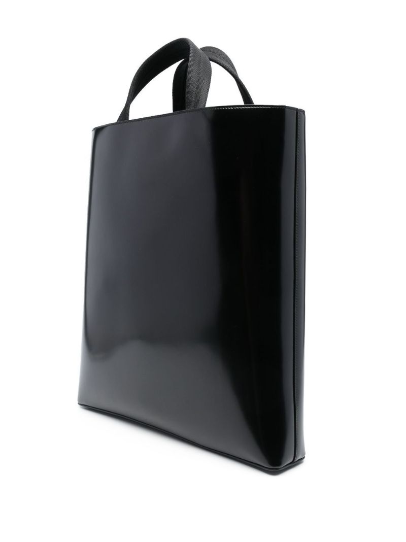 Black Patent Tote Bag