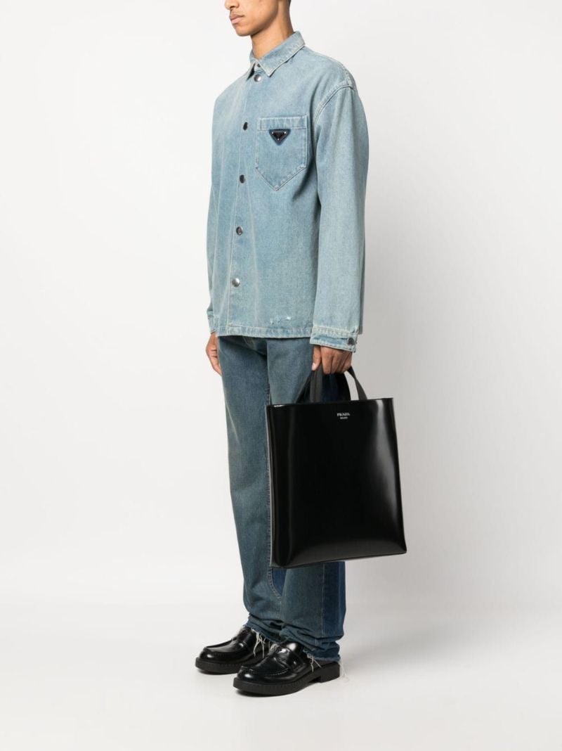 Black Patent Tote Bag