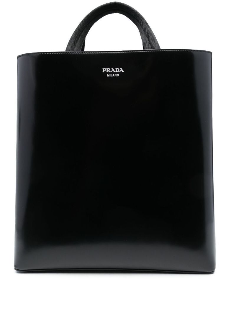 Black Patent Tote Bag