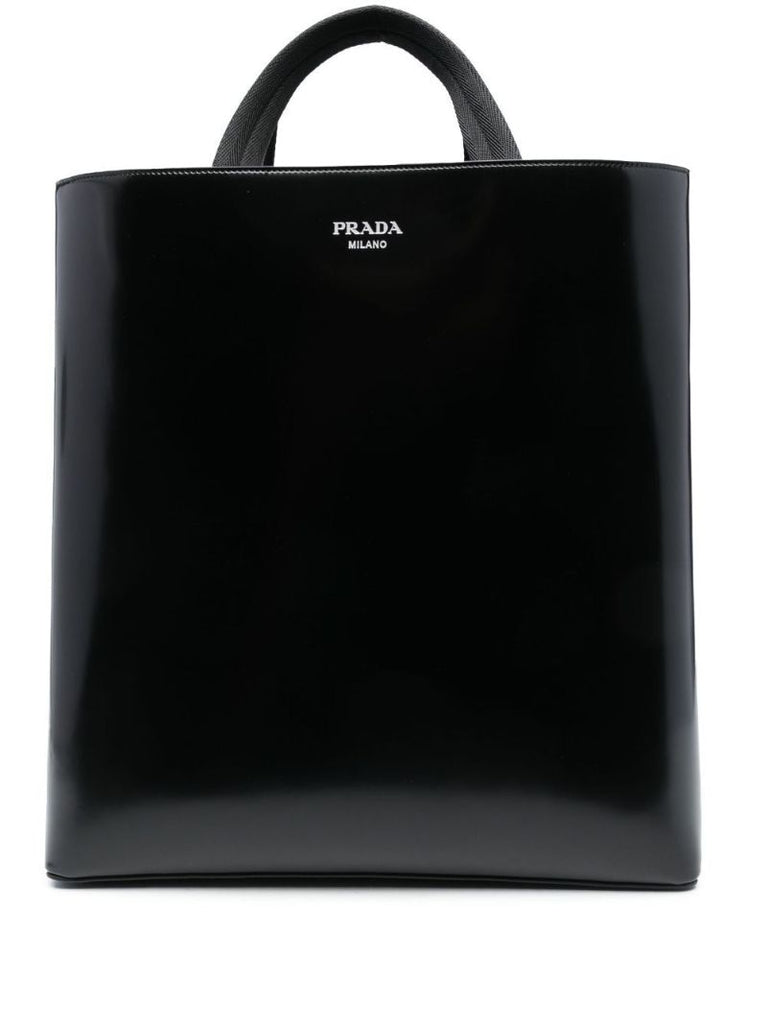 Black Patent Tote Bag