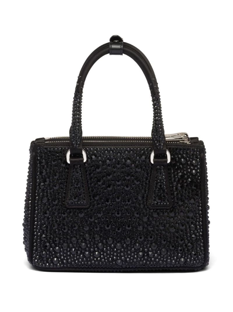Black Galleria Crystal-embellished Satin Mini Bag