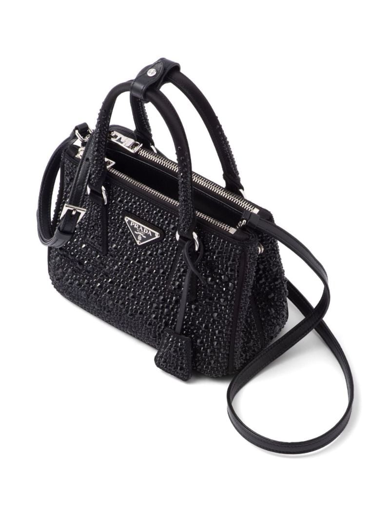 Black Galleria Crystal-embellished Satin Mini Bag