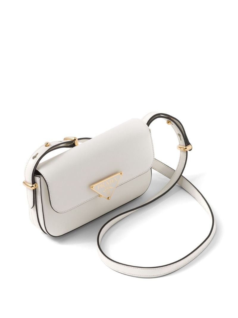 White EmblÃ_x0083_Â¨me Leather Shoulder Bag