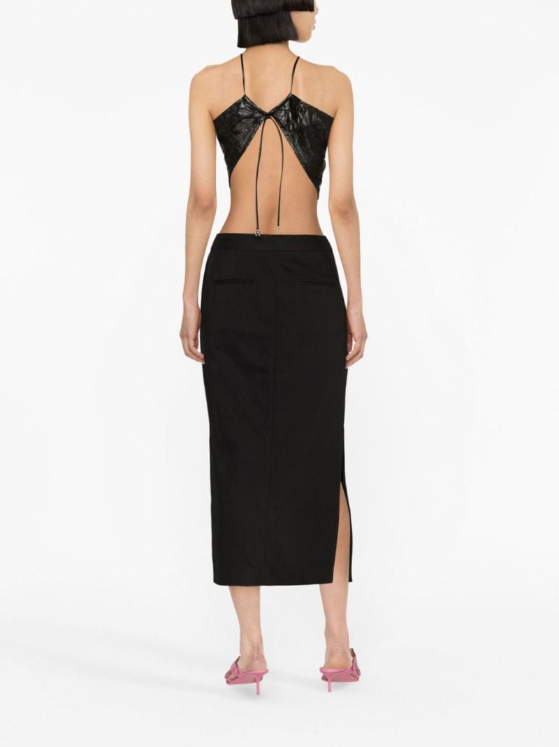 Black Flower Halterneck Top