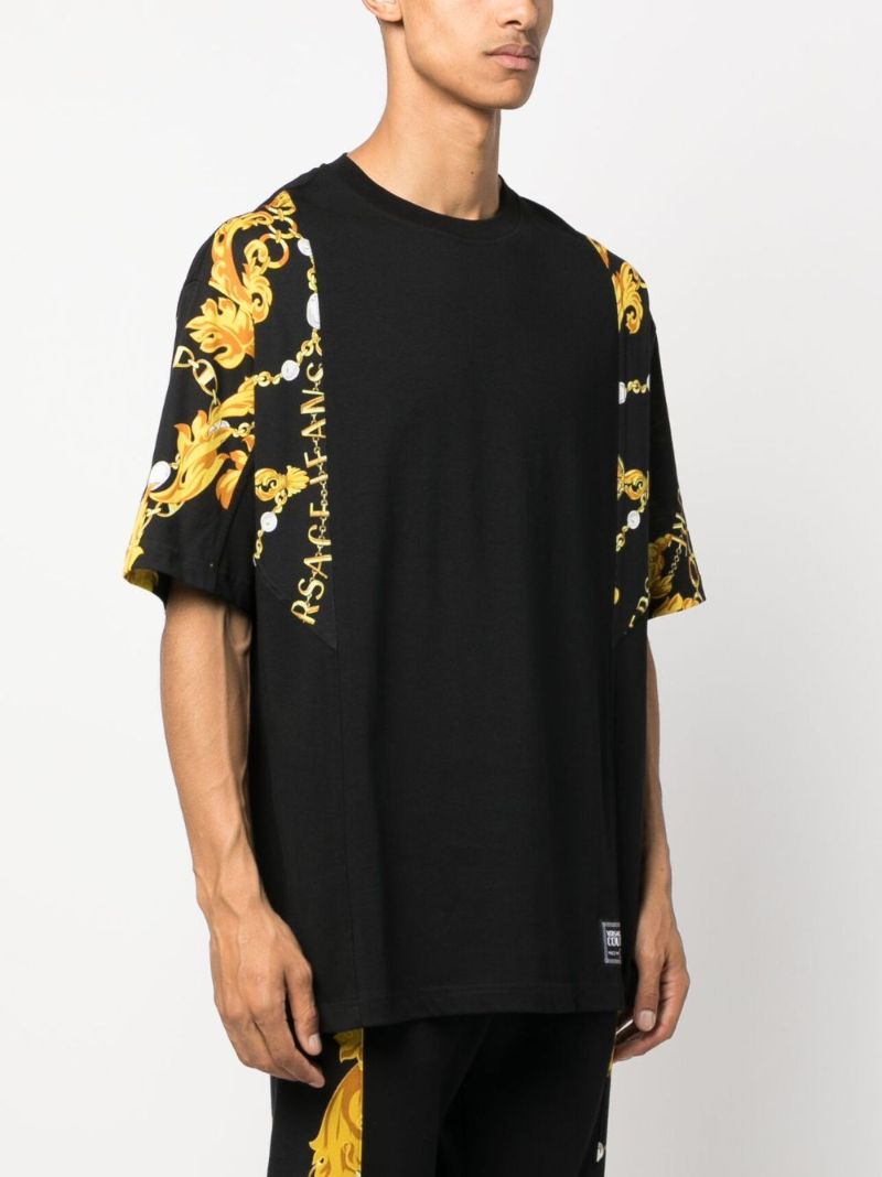 Black Chain Couture Cotton T-shirt