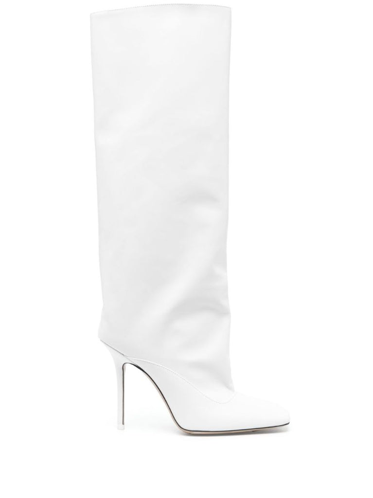 White Sienna 105 Leather Knee-high Boots
