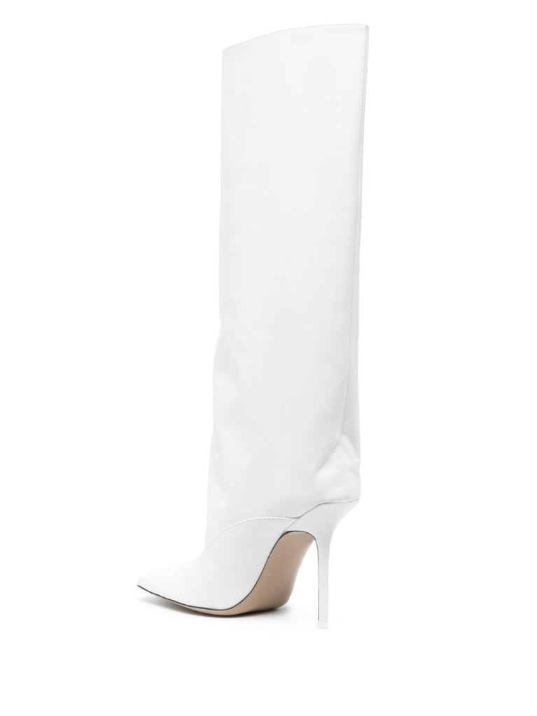White Sienna 105 Leather Knee-high Boots