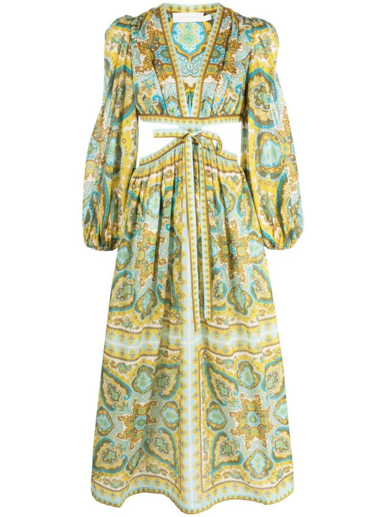 Halcyon Paisley-print Midi Dress