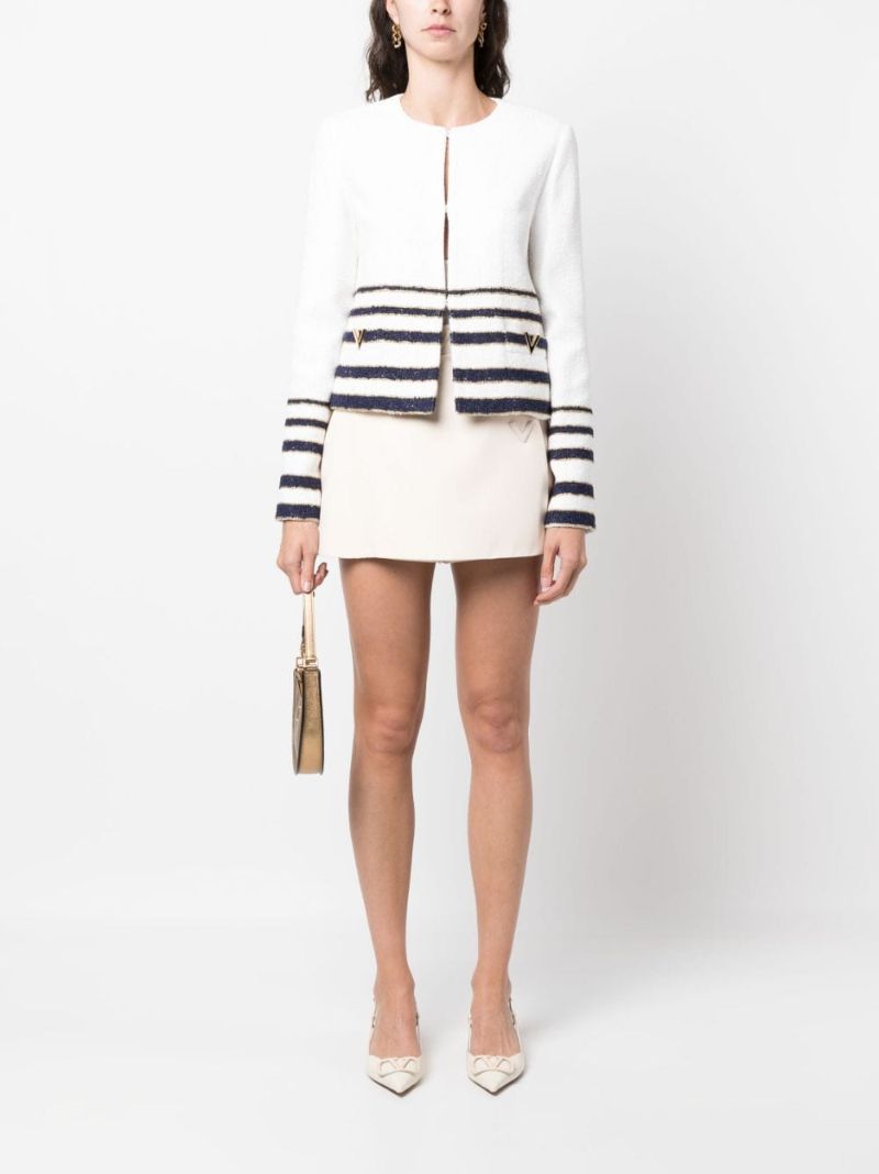 White MariniÃ_x0083_Â¨re Tweed Jacket