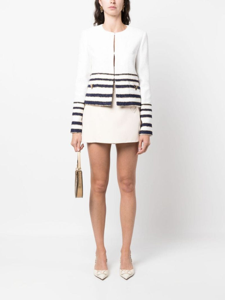 White MariniÃ_x0083_Â¨re Tweed Jacket