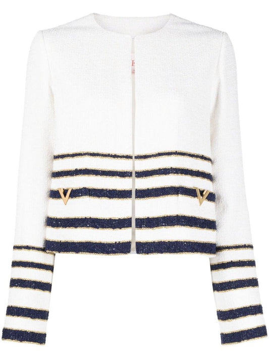 White MariniÃ_x0083_Â¨re Tweed Jacket