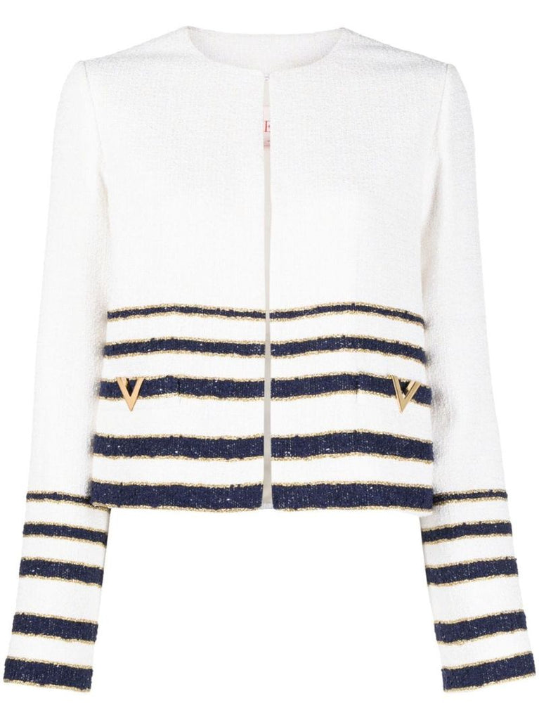 White MariniÃ_x0083_Â¨re Tweed Jacket