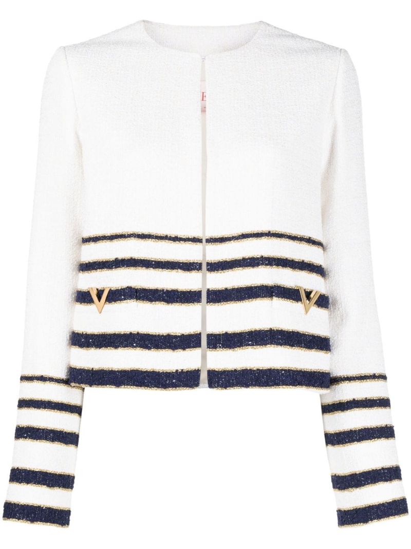 White MariniÃ_x0083_Â¨re Tweed Jacket