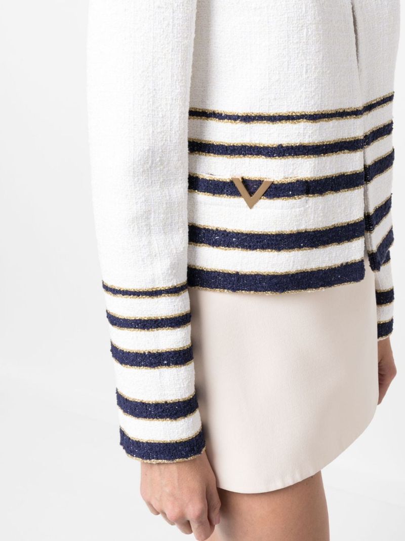 White MariniÃ_x0083_Â¨re Tweed Jacket