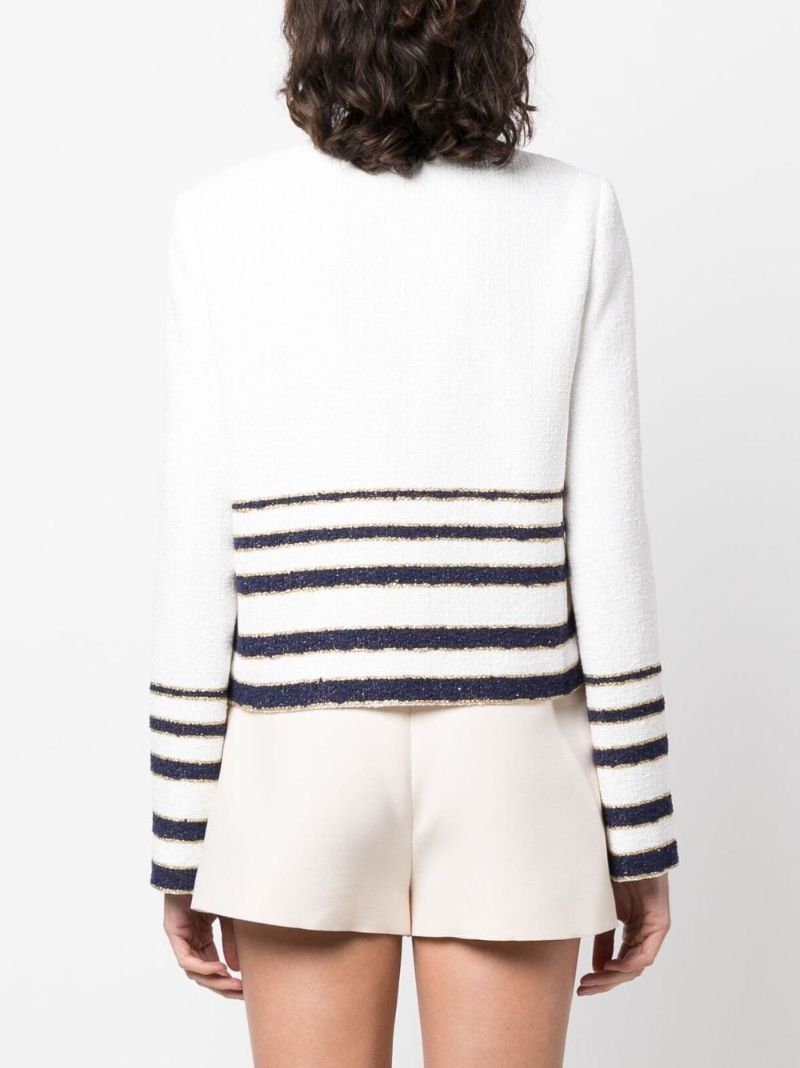 White MariniÃ_x0083_Â¨re Tweed Jacket