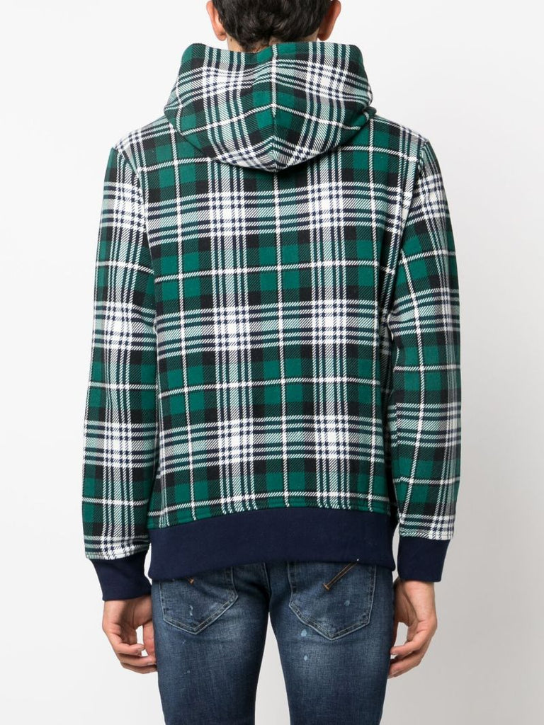 Green Polo Bear Plaid Hoodie