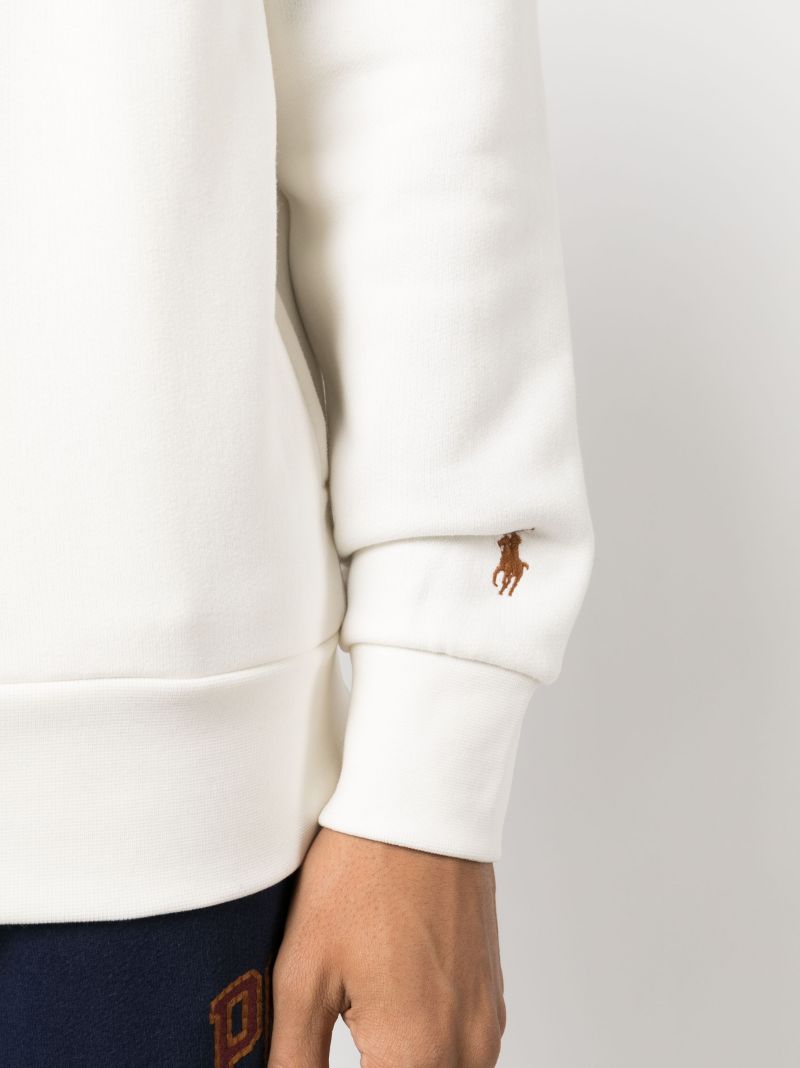 White Logo-embroidered Cotton Hoodie