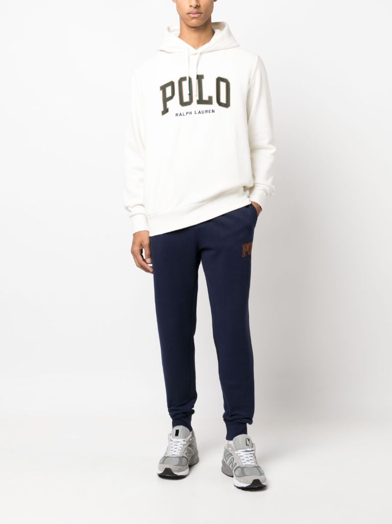 White Logo-embroidered Cotton Hoodie