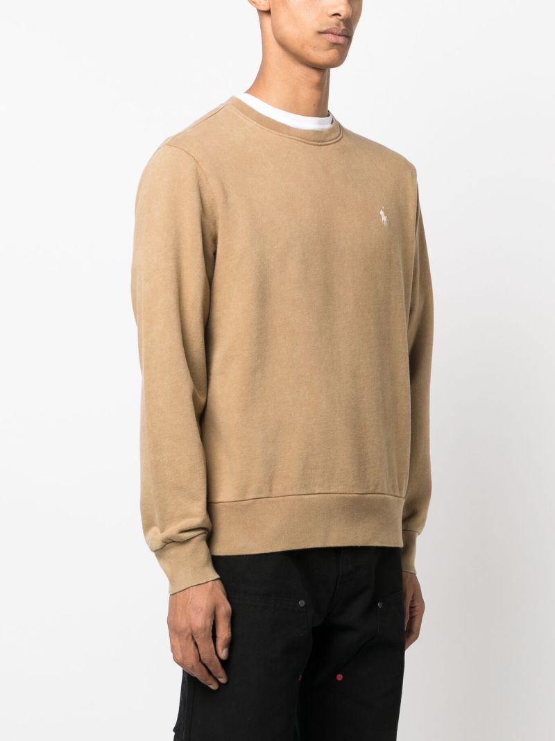 Neutral Polo Pony-embroidered Cotton Sweatshirt