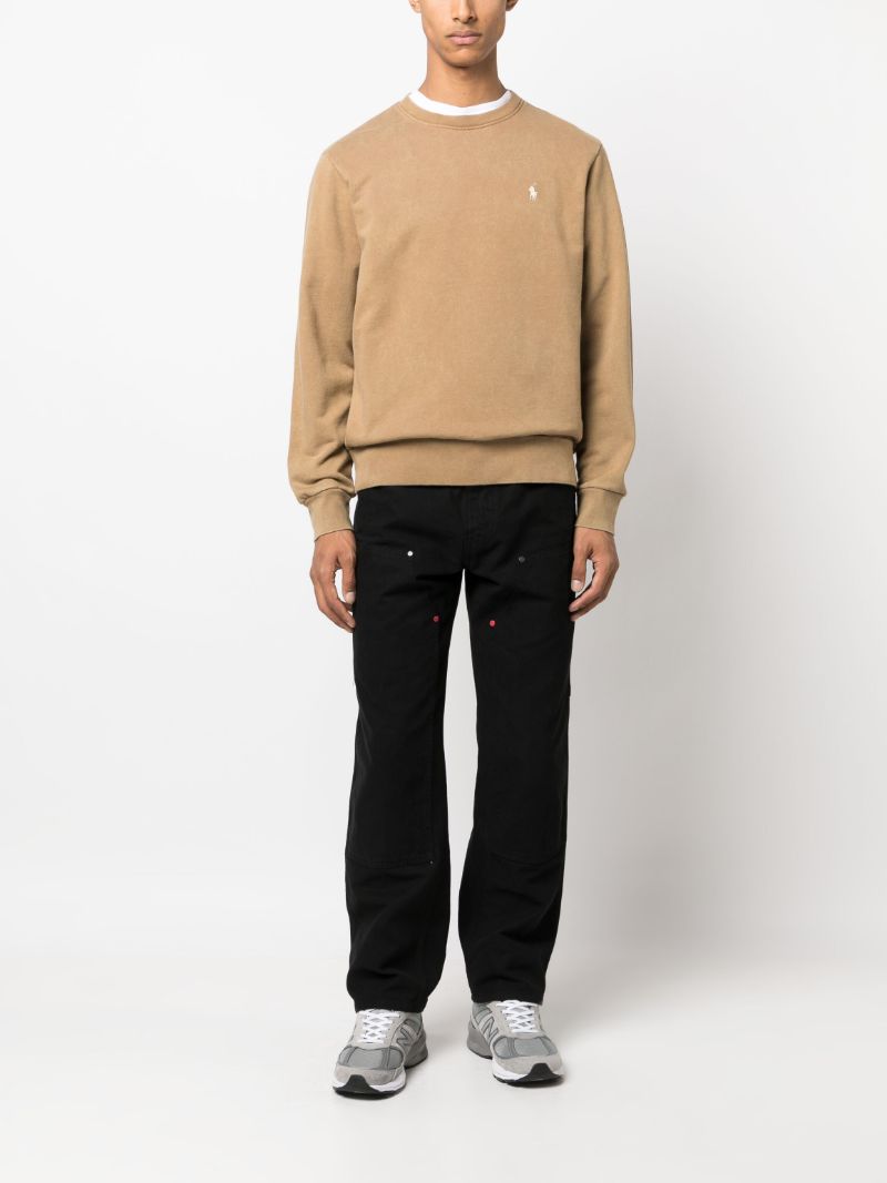 Neutral Polo Pony-embroidered Cotton Sweatshirt