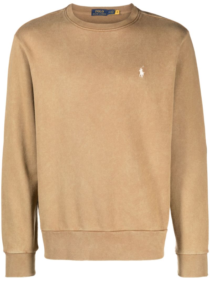 Neutral Polo Pony-embroidered Cotton Sweatshirt