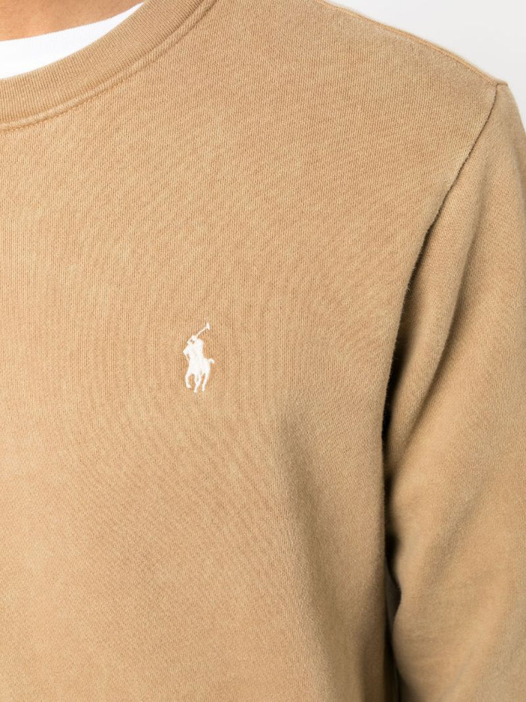 Neutral Polo Pony-embroidered Cotton Sweatshirt