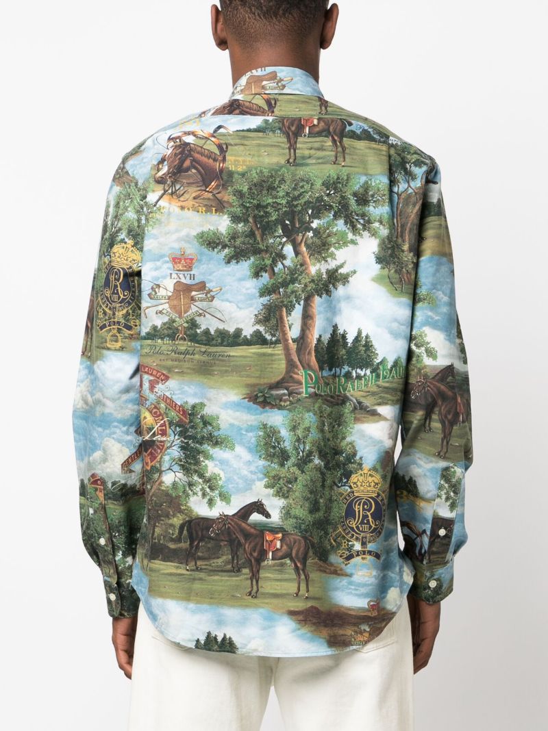 Green Printed Cotton Shirt