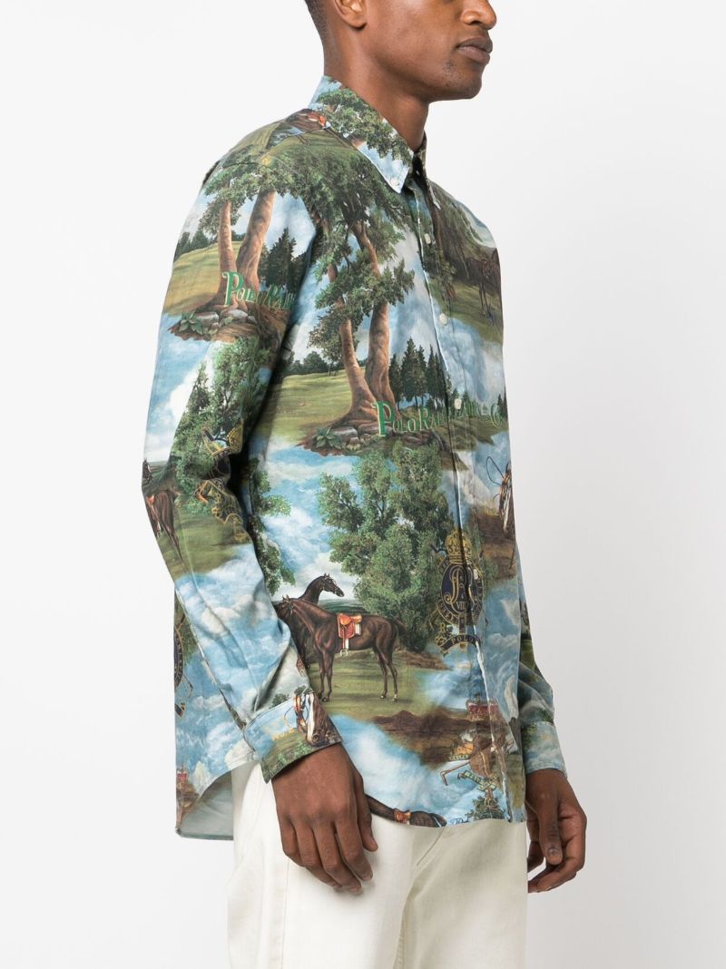 Green Printed Cotton Shirt