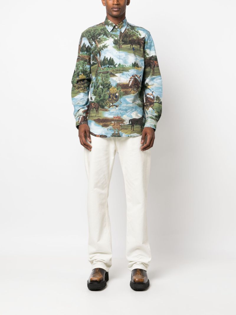 Green Printed Cotton Shirt