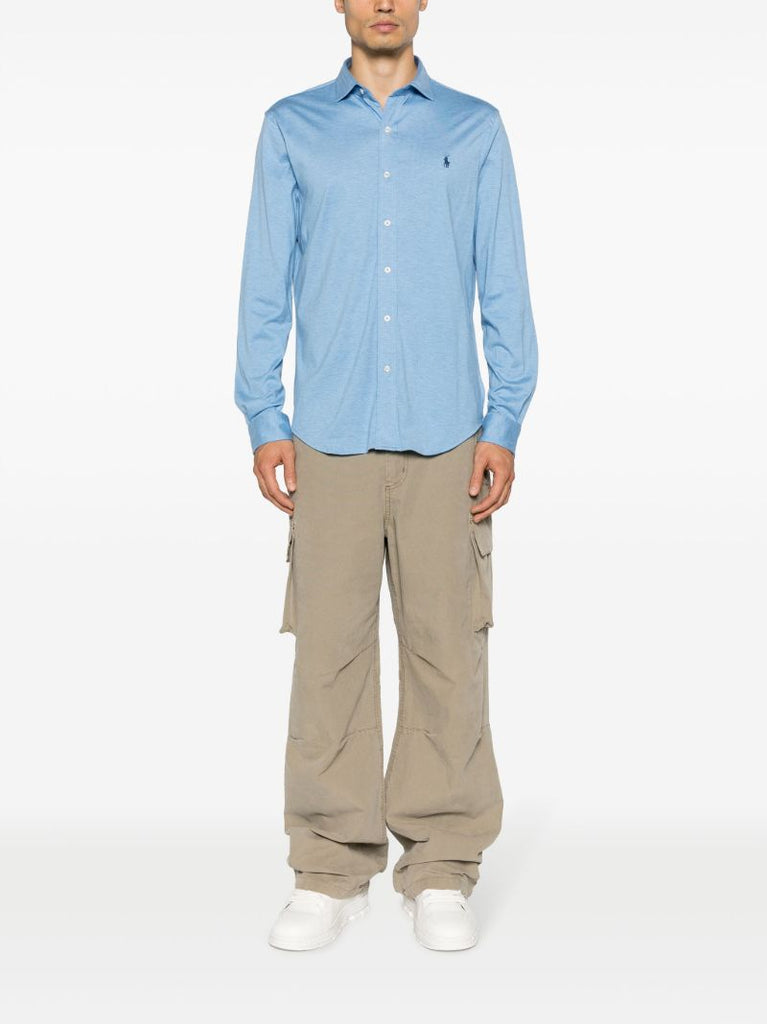 Blue Polo Pony Cotton Shirt