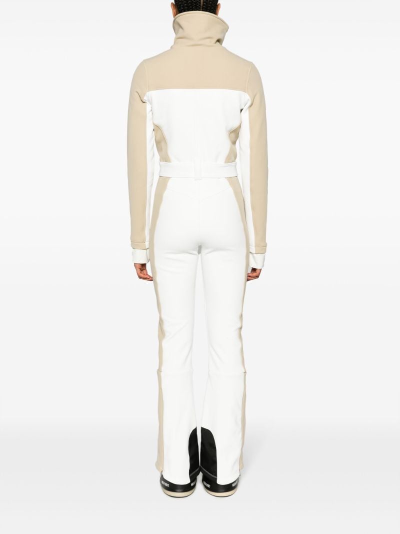 White Badia Padded Belted Ski Suit