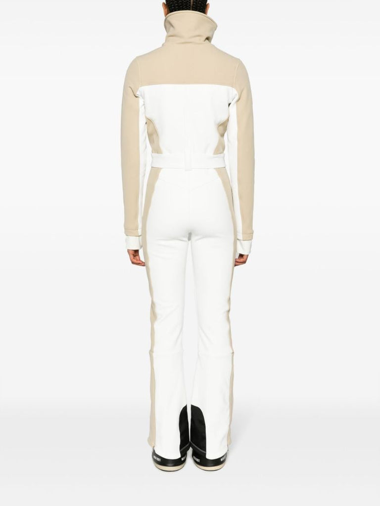 White Badia Padded Belted Ski Suit