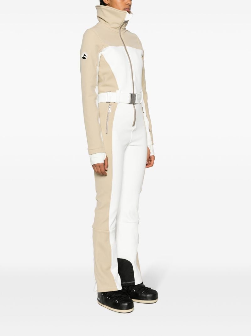 White Badia Padded Belted Ski Suit