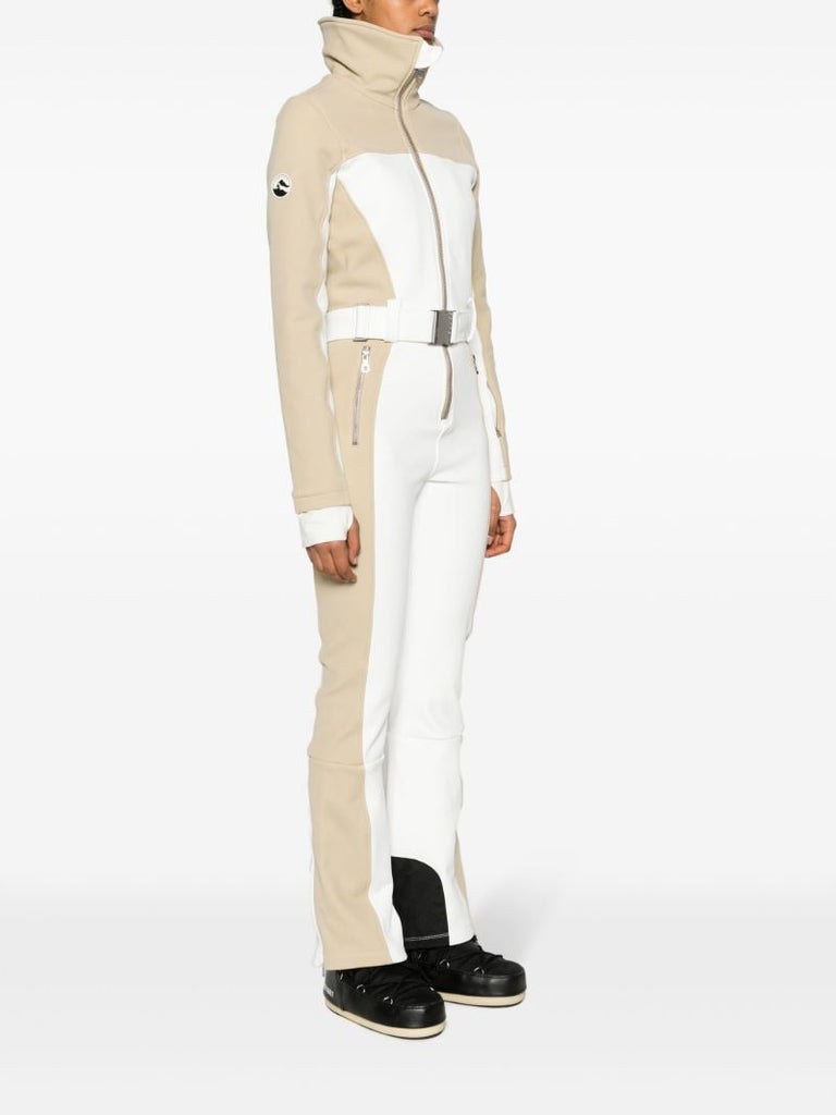 White Badia Padded Belted Ski Suit