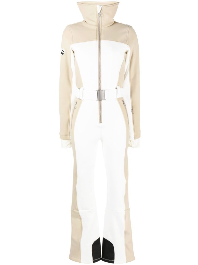 White Badia Padded Belted Ski Suit