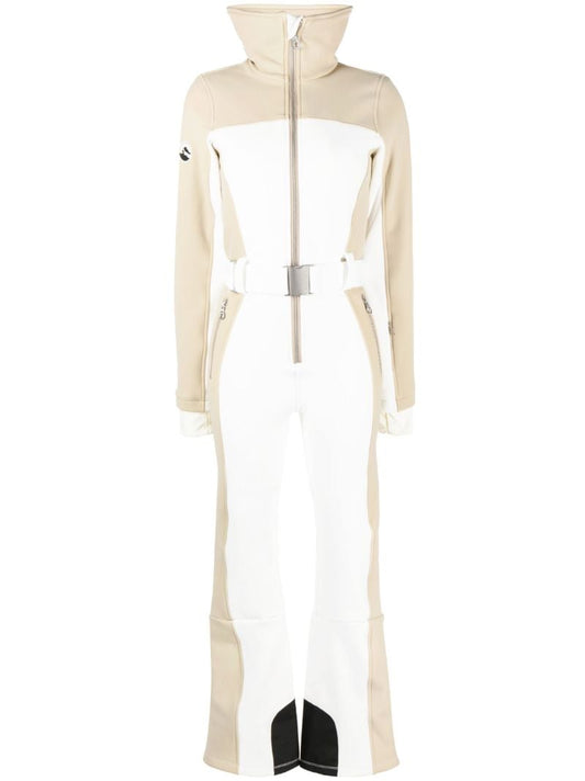 White Badia Padded Belted Ski Suit