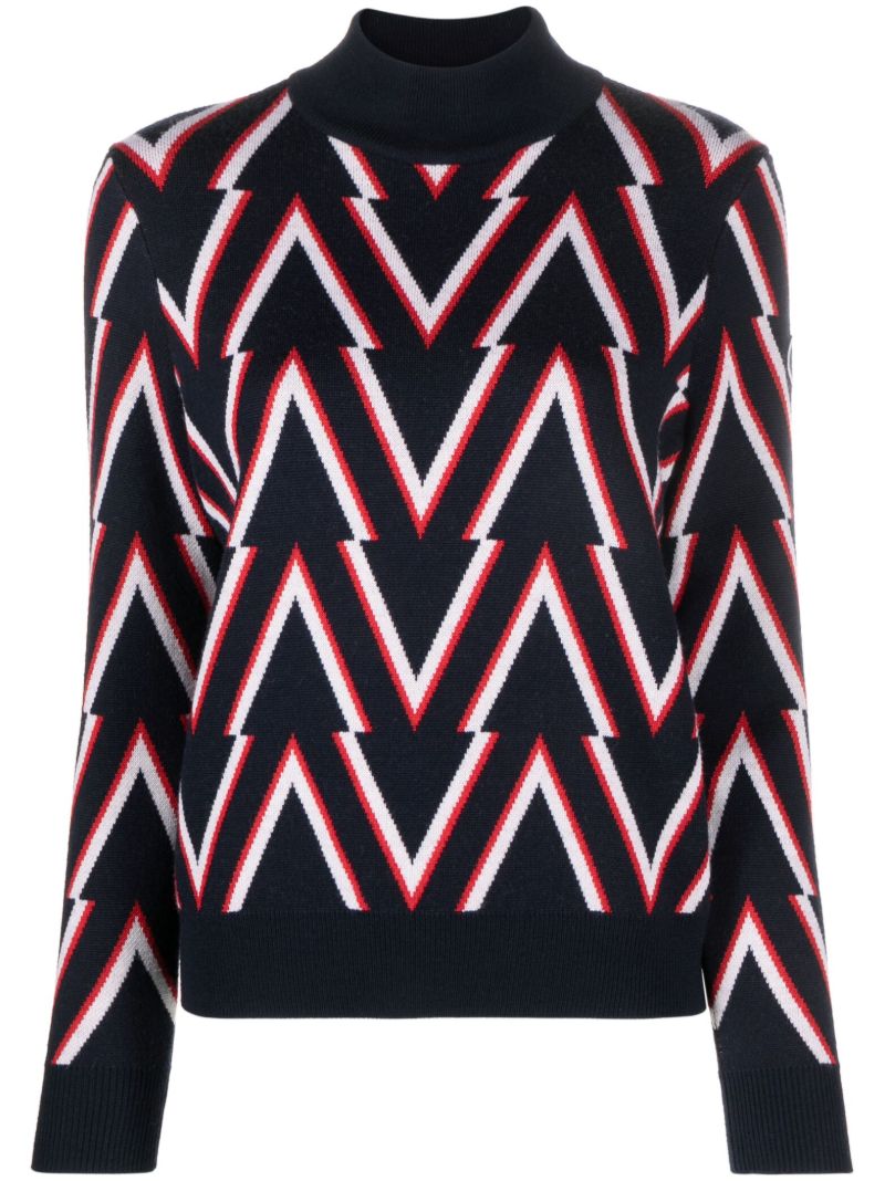 Blue Stephanie Chevron-pattern Sweater
