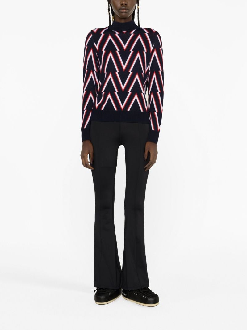 Blue Stephanie Chevron-pattern Sweater